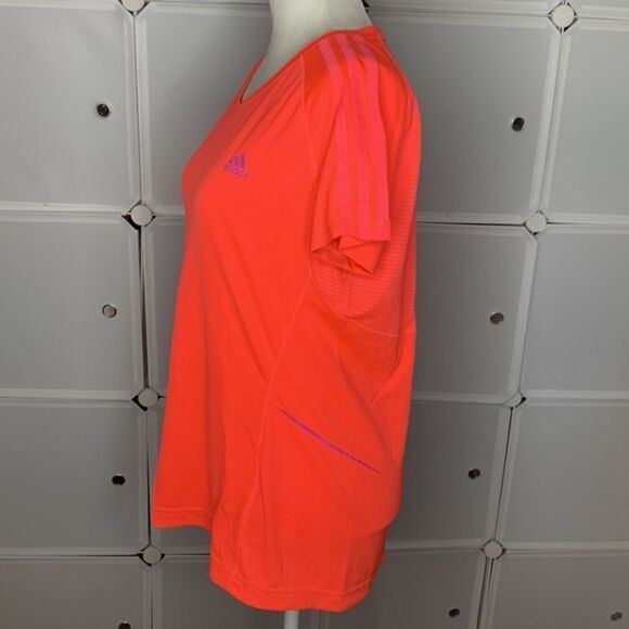 Adidas Supernova Short Sleeve Top Size Large Bright Coral - Picture 2 of 12